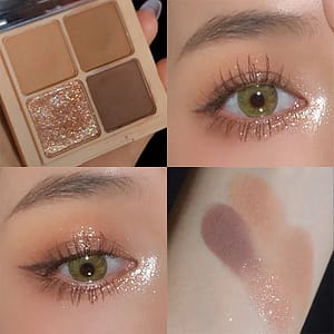 Big quad female student party live broadcast network red multi beads bright ground color eye shadow plate Health  Beauty