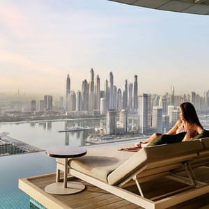 Aura sunrise pool experience with Burj view  Aura skypool Palm Jumeirah