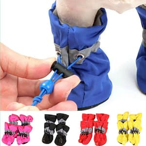 4pcs/set Waterproof Pet Dog Shoes Anti-slip Rain Boots Footwear for Small Cats Dogs Puppy Dog Pet Booties Pet Paw Accessories Pet Supplies