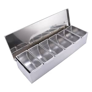 NEW Stainless Steel Seasoning Box Restaurant Chef with Lid Storage Box Household Tank Home  Garden