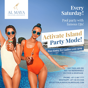Activate Island Party Mode at Al Maya Island & Resort Saturday Pool Party in Abu Dhabi Nightlife