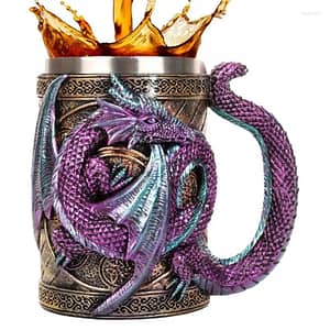 Mugs Dragon Beer Cup 3D Medieval Mug Coffee Novelty Gothic Steins Tankard 568ml Stainless Steel Home  Garden