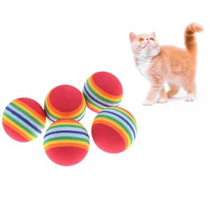 Funny Pet Dog Puppy Rainbow Striped Chewing Interactive Ball Teething Toy Pet accessories Animal Rescue Donation Pet Supplies