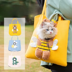 2023 Pet Canvas Bag Lion-shaped Shoulder Bag Can Be Exposed Cats and Dogs Tote Bag Small Pet Carrier Bag Fashionable Breathable Animal Rescue Donation Pet Supplies