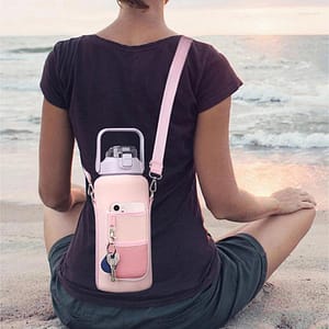 Water Bottles 2 Liters Bottle With Sleeve 64 OZ Inspirational Half Gallon Holder Straw Men Women Jug For Gym Workout Sports Home  Garden