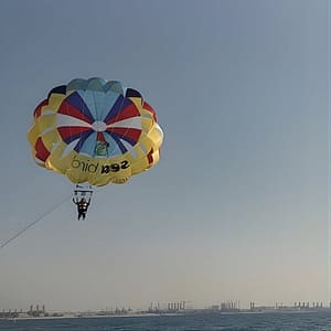 Parasailing Adventure on Jumeirah Beach with Sea Bird water Sports Dubai at Al Rahim masjid