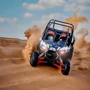 Polaris 1000CC 4Seater Buggy Rental in an open Desert Safari at Nazwa Road