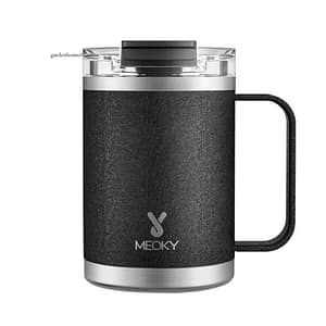 Meoky 14Oz Vacuum Tumbler Straw Cup With Lid Stainless Steel Black Gray Coffee Water Bottle Drinkware For Home Office 240625 0711 Home  Garden