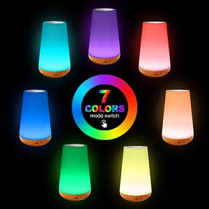 13 Color Changing Night Light RGB Remote Control Touch Dimmable Lamp Portable Table Bedside Lamps USB Rechargeable Night Lamp Lights  Lighting