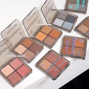 MYHO Daydream eye shadow quad Disk Powder Smoky Earth Color Matte Pearlescent Shining Piece Pop up Makeup Health  Beauty