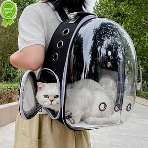 New Cat Carrying Bag Space Pet Backpack Breathable Portable Transparent Backpack Puppy Dog Transport Carrier Space Capsule Bag Pets Pet Supplies