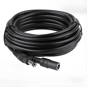 DC12V Power Extension Cable 2.1x5.5mm Connector Male To Female For CCTV Security Camera Black Color 16.5 Feet 5M 10m power cable Computers  Networking