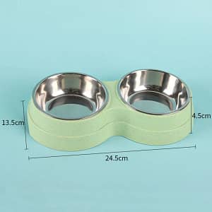 NEW Cat Puppy Feeding Supplies Double Pet Bowls Dog Food Water Feeder Stainless Steel Pet Drinking Dish Feeder Small Dog Accessories Pet Supplies