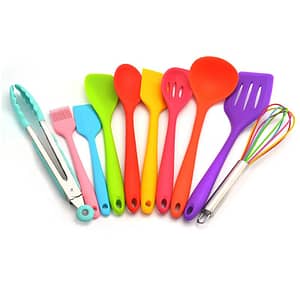 Silicone Kitchenware Cooking Utensils Set Non-stick Cookware Spatula Shovel Egg Beaters Wooden Handle Kitchen Cooking Tool Set Home  Garden