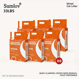 33lbs/6pcs Sumlov Mixed Tofu Cat Litter