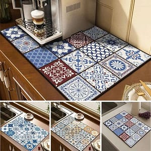 Carpets Kitchen Dish Drainer Diatomite Mat Drain Pad Super Absorbent Anti-Slip Coffee Table Placemat Faucet Anti Splash 0711 Home  Garden