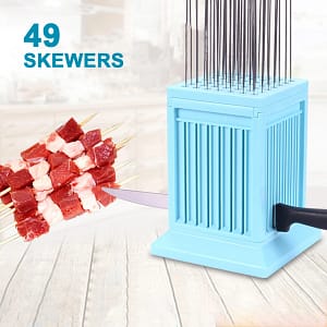 Skewers Vegetables Accessories Kebab Maker Beef Pork Meat Skewer Tools Barbecue Stringer Box Hine 49 Holes 0708 Home  Garden