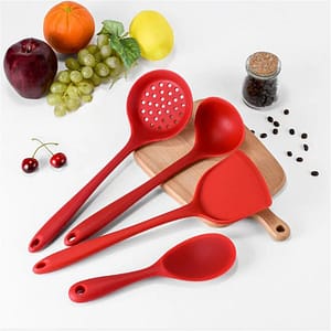 4Pcs/set Silicone Kitchen Tools Cooking Spoon Spatula Scoop Rice Spoon Set Cooking Tools New Kitchen Accessories Home  Garden