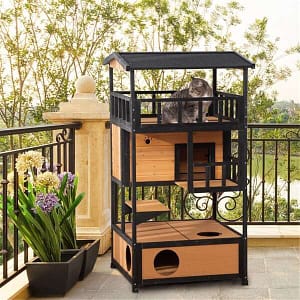 Cozy Abode: Premium Wooden Cat House for Ultimate Feline Comfort Pet Supplies