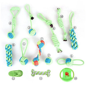 13PCS Pet Toys for Small Dogs Rubber Resistance To Bite Dog Toy Teeth Cleaning Chew Training Toys Pet Supplies Puppy Pet Supplies