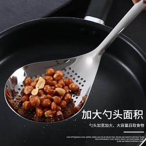 NEW 304 stainless steel leaky spoon household restaurant kitchen tools pepper big leaky fried drain net kitchen tools mesh strainer Home  Garden