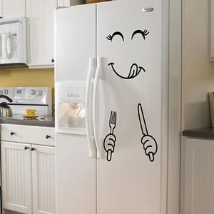 NEW Cute Sticker Fridge Happy Delicious Face Kitchen Fridge Wall Stickers Art Cute Wall Stickers Refrigerator home decortion Home  Garden