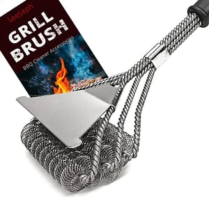 Safe Bristle Free BBQ Grill Brush Rust Resistant Stainless Steel Barbecue Cleaner - Great Grilling Accessories 0708 Home  Garden