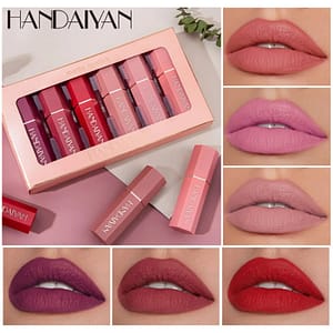 HANDAIYAN 6 Sets Lipstick Velvety Set Long Lasting Nonstick Cup Not Fade Makeup Cosmetics Kit for Girl Women Lipstick Velvety Health  Beauty