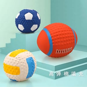 Pet Latex Toy Ball High Elastic Cotton Filled Latex Football For Small Dog Playing Pet Sound Toy Chew Toy Dog Accessories 2023 Pet Supplies