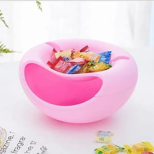 Hot Double Layers Melon Seed Dish Sitting Room Plastic Dry Fruit Basket Lazy Person Takes Melon Seed Magic Ware Dry Fruit Box Home  Garden