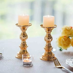 2PCS Candle Holders Golden Candle Holders Wedding Table Decorations Metal Stand Candlestick For Wedding Birthday Bar Party Living Room Home Decor 0409 Home  Garden