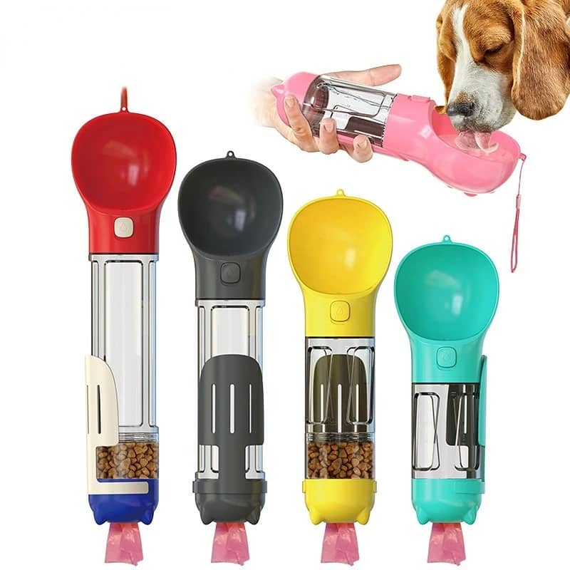 Dog Water Bottle 3 In 1 Dog Accessories Portable Pet Dog Water Bottle Dogs Cats Drinking Feeder Bowl accesorios Pet Supplies