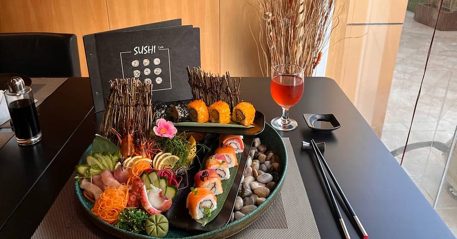 Sushi And Sashimi At Cafe Sushi At 4* Two Seasons Hotel Dubai