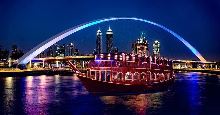 Canal Dhow Cruise Or Trio Package At Desert Vibes Tourism Dubai