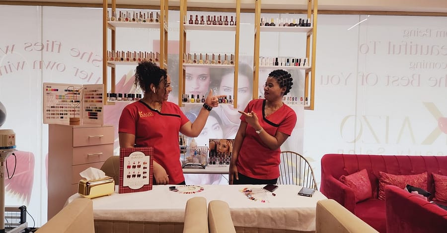 Full Acrylic Or Hard Gel Nail Extension With Normal Or Gelish Polish Dubai