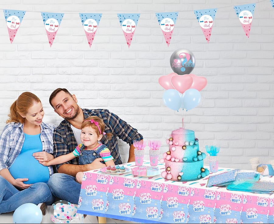 Complete Gender Reveal Celebration Essentials Coordinate Tableware and Decor Set for Grand Gatherings Home  Garden