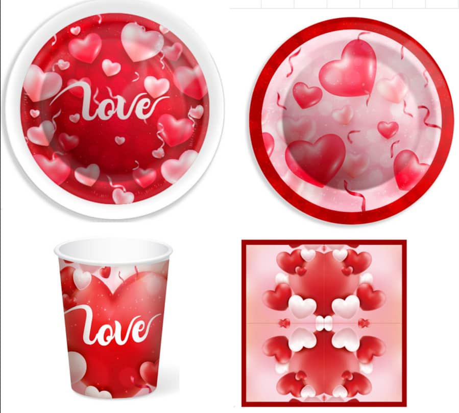 Elegant Heart-Shaped Paper Plate Set Ideal for Valentines Party Supplies Home  Garden