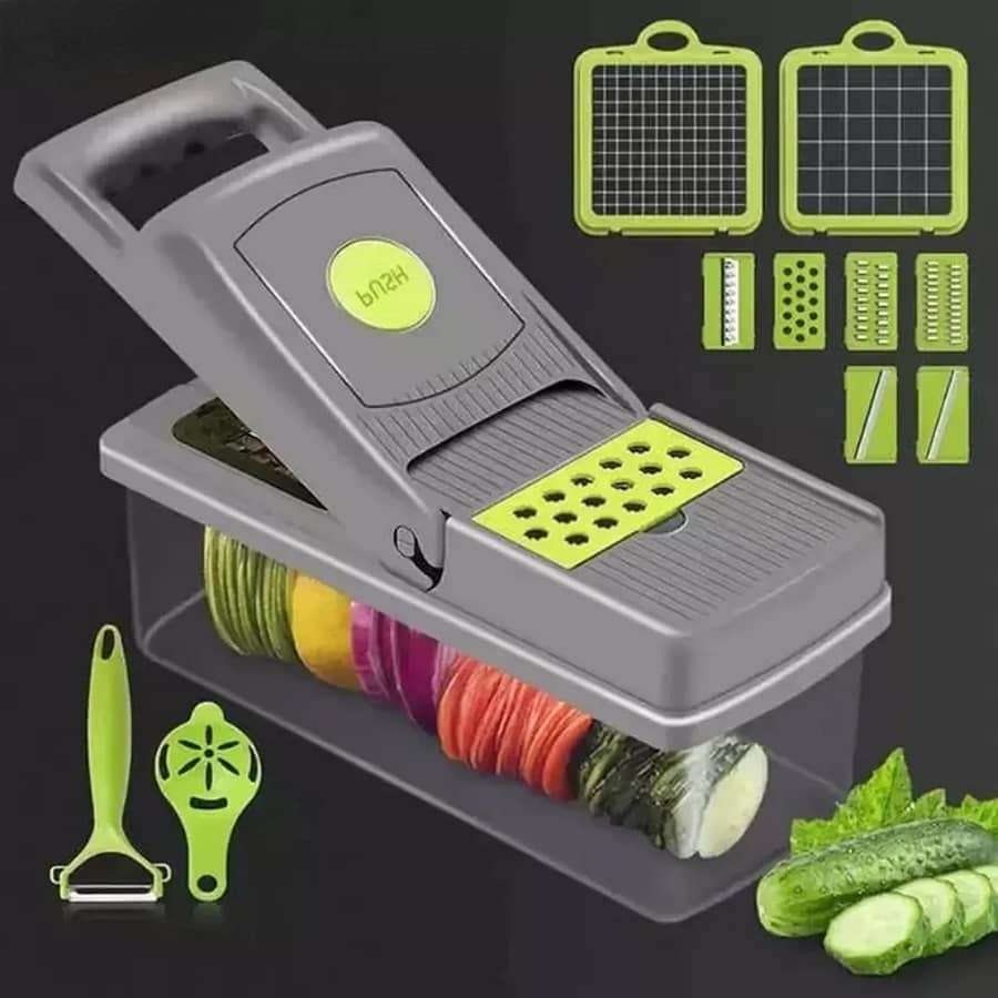 14Pcs Vegetable Cutter Tools Multifunctional Mandoline Slicer Fruit Potato Peeler Carrot Grater Kitchen Accessories Basket Slicer Tool FY3746 SS1116 Home  Garden