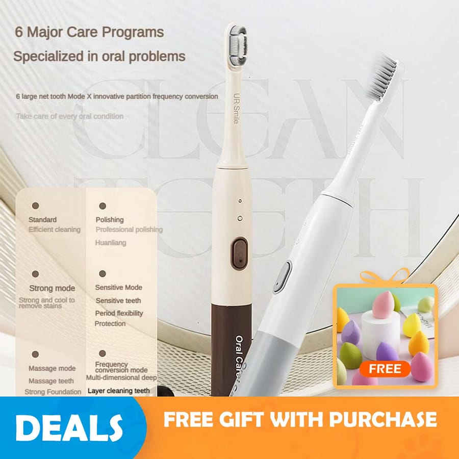 Cross-border sonic household electric couple adult USB charging smart 6-speed waterproof soft-bristled toothbrush F618-30 Health  Beauty
