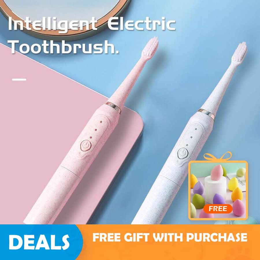 Cross-Border Jianpai Sonic Electric Toothbrush for Men and Women Adult Non-Rechargeable Soft Fur Full-Automatic Waterproof Coupl F618-15 Health  Beauty
