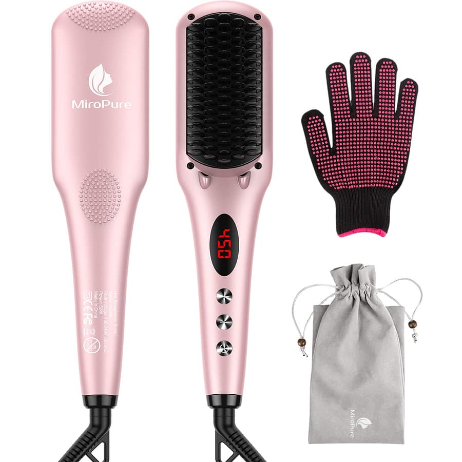 MIROPURE Enhanced Hair Straightener Heat Brush by MiroPure