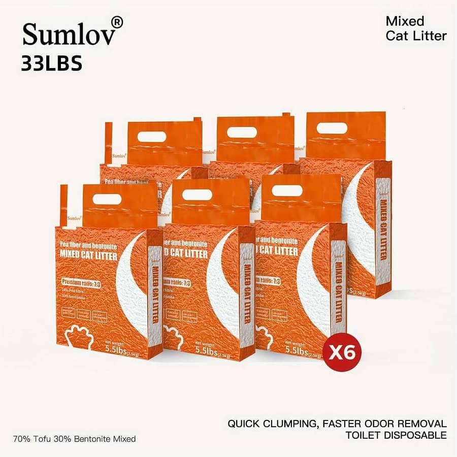 33lbs/6pcs Sumlov Mixed Tofu Cat Litter