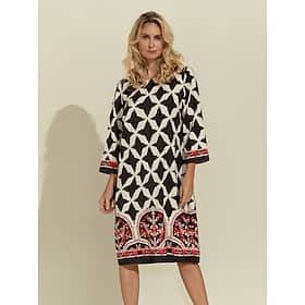 Geometric Pattern Half Sleeve A-Line Mini Dress