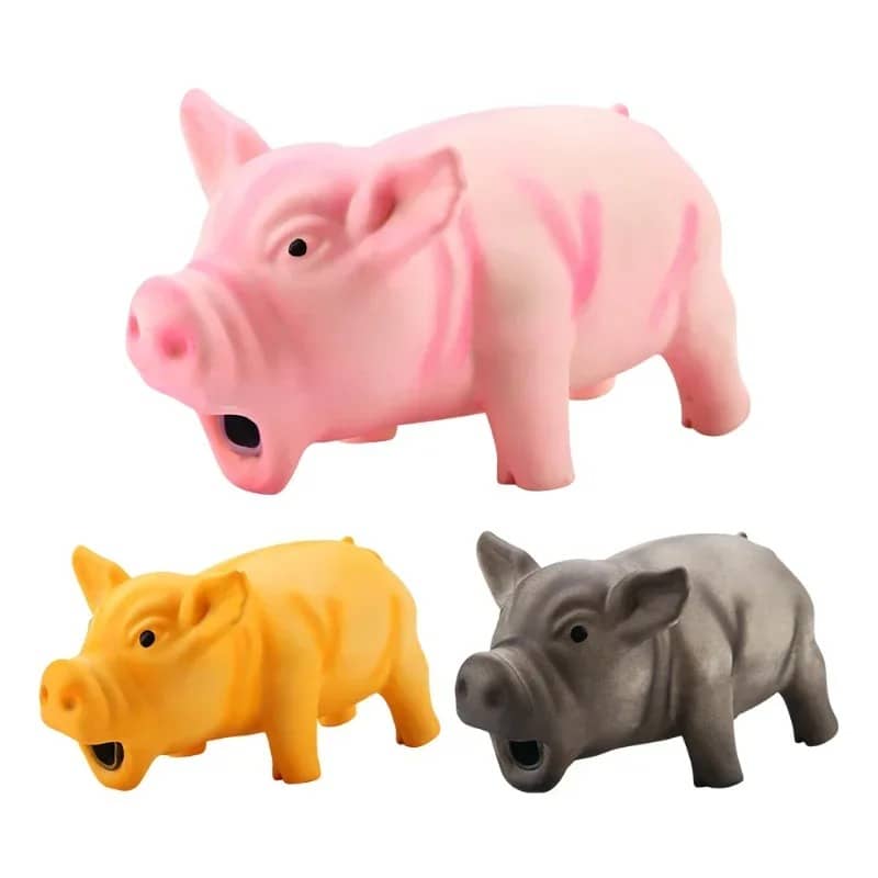 BUY 1Pc Cute Rubber Sound Pig Grunting Squeak Latex Pet Chew Toys for Dog Squeaker Chew Training Puppy Supplies Pet Products GYH - Pet Supplies at DYAF.com
