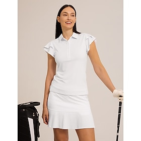 Women's Golf Polo Shirt White Light Pink Royal Blue Sleeveless Top Ladies Golf Attire Clothes Outfits Wear Apparel