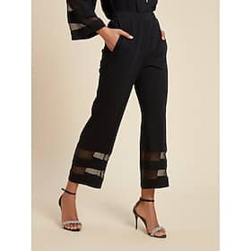 Women's Pants Trousers Ankle-Length Chiffon Modal with Pockets Casual Daily Traditional / Classic Daily Wear Weekend Black White Spring Summer S M L