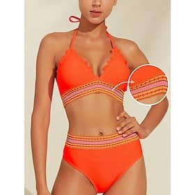 Petal Border Embellished Triangle Bikini Set