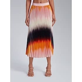 Ombre Pleated Midi Skirt