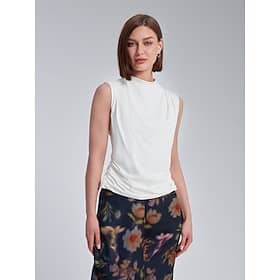 Side Ruching High-Neck Top