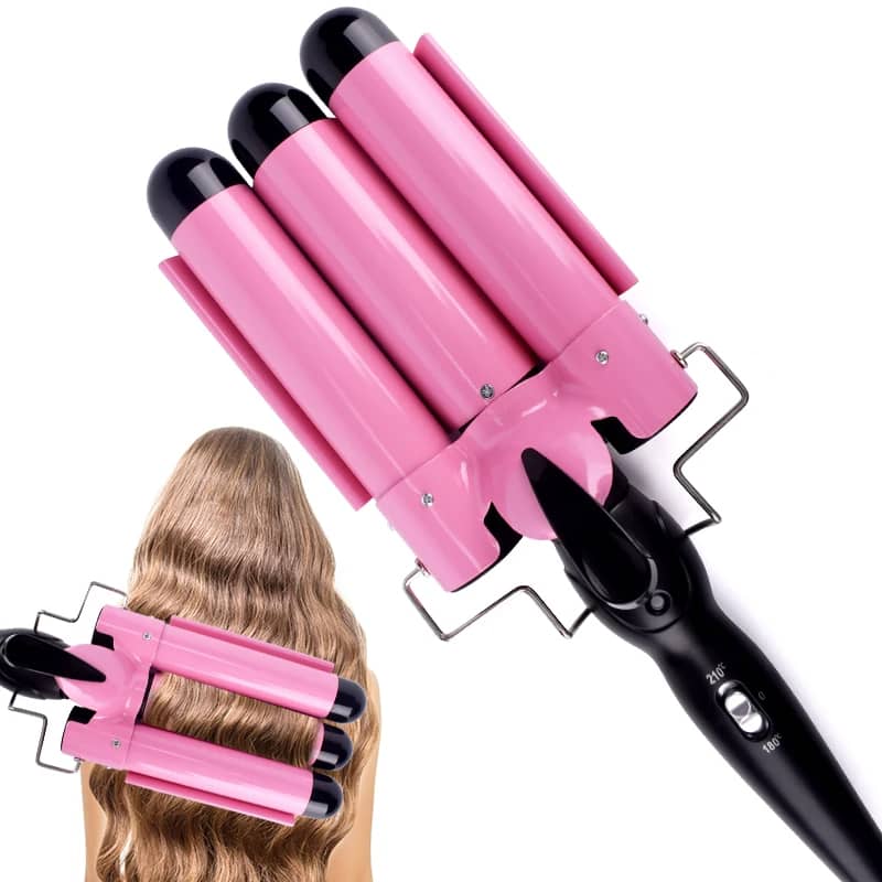 BUY Professional Hair Curling Iron Ceramic Triple Barrel Hair Curler Irons Hair Wave Waver Styling Tools Hair Styler Wand - Household Appliances at DYAF.com